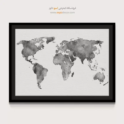 تابلو نقشه جهان لاکچری - راستا – تابلو نقشه جهان - اسپو دکور