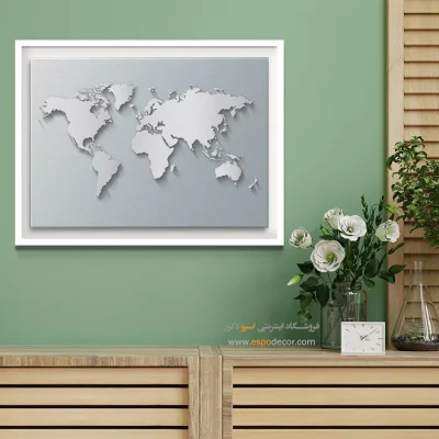 دکور اتاق خواب با نقشه - سفرتاب – تابلو نقشه جهان - اسپو دکور