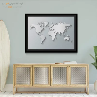 دکور اتاق خواب با نقشه - سفرتاب – تابلو نقشه جهان - اسپو دکور