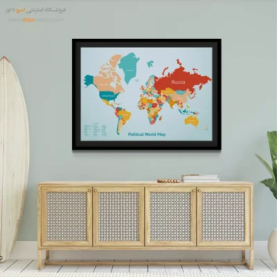 تابلو نقشه جهان با نام کشورها - گذرگاه – تابلو نقشه جهان - اسپو دکور