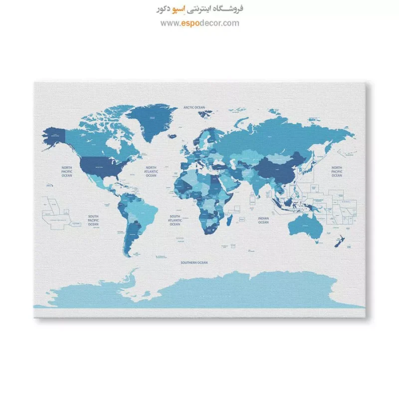 تزیین دفتر با نقشه جهان