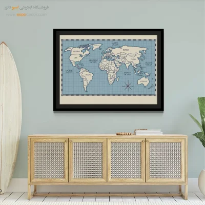 تابلو نقشه جهان وینتیج/کلاسیک - سرگشت – تابلو نقشه جهان - اسپو دکور