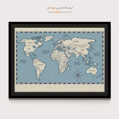 تابلو نقشه جهان وینتیج/کلاسیک - سرگشت – تابلو نقشه جهان - اسپو دکور