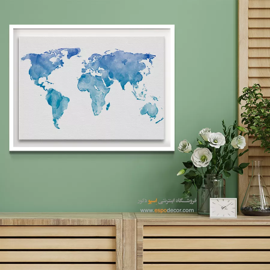 تابلو نقشه جهان بزرگ - جهاننما – تابلو نقشه جهان - اسپو دکور
