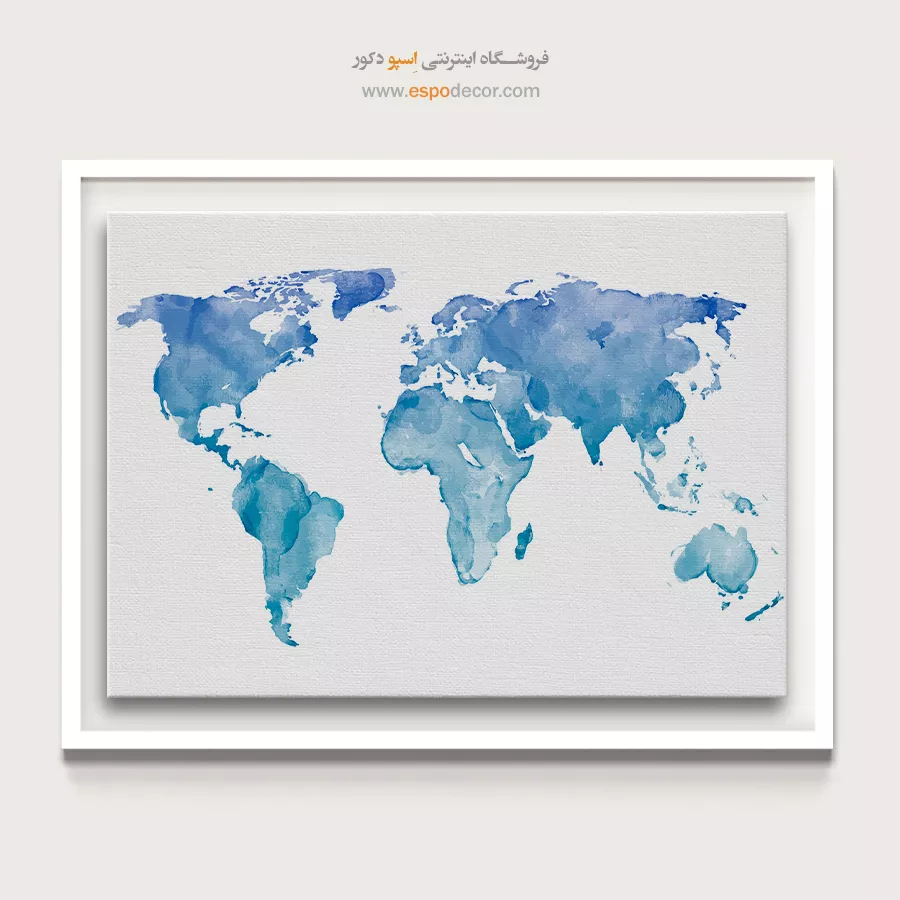 تابلو نقشه جهان بزرگ - جهاننما – تابلو نقشه جهان - اسپو دکور