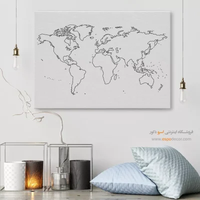 نقشه‌نگار – تابلو نقشه جهان - تابلو نقشه جهان اصل - اسپو دکور