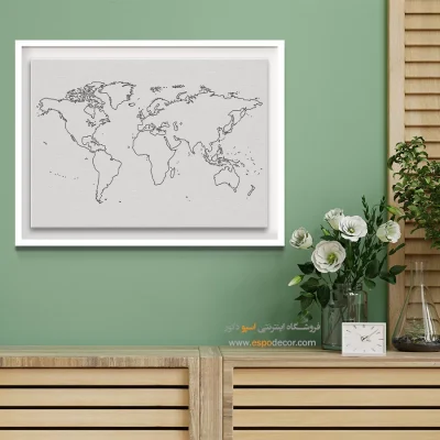 نقشه‌نگار – تابلو نقشه جهان - تابلو نقشه جهان اصل - اسپو دکور