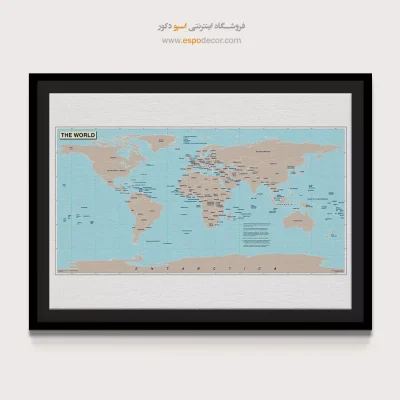 تابلو نقشه جهان وارداتی - مرزنگار – تابلو نقشه جهان - اسپو دکور