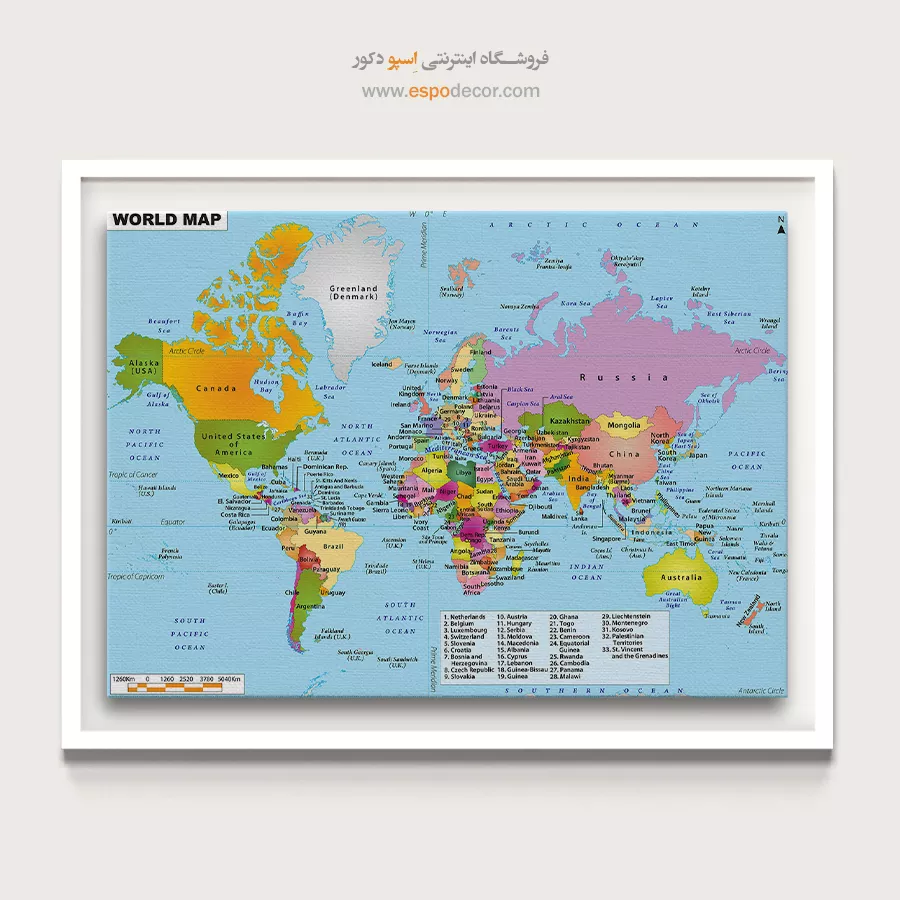 تابلو نقشه جهان