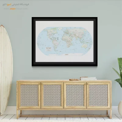 خرید تابلو فانتزی - دیدرس – تابلو نقشه جهان - اسپو دکور
