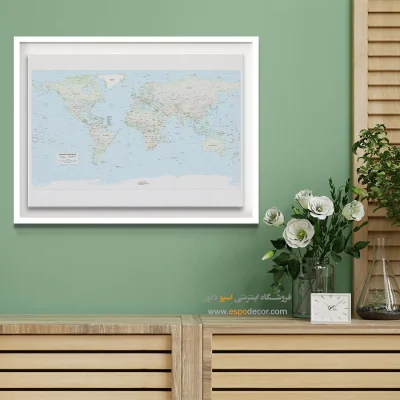 تابلو نقشه جهان جدید - سراسر – تابلو نقشه جهان - اسپو دکور