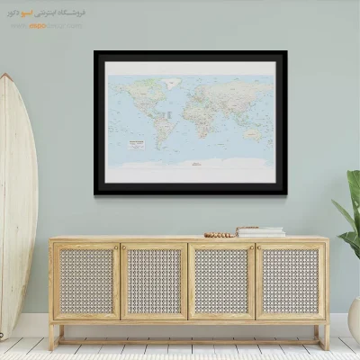 تابلو نقشه جهان جدید - سراسر – تابلو نقشه جهان - اسپو دکور