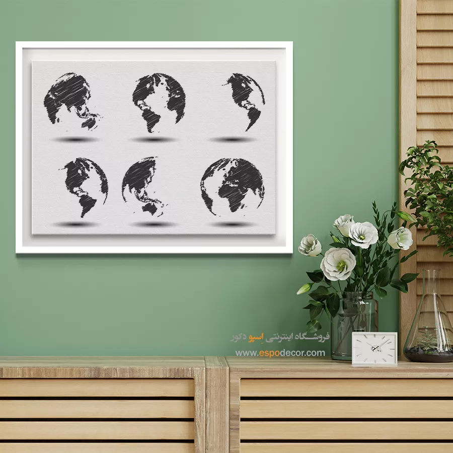 تابلو نقشه - مرزبان – تابلو نقشه جهان - اسپو دکور