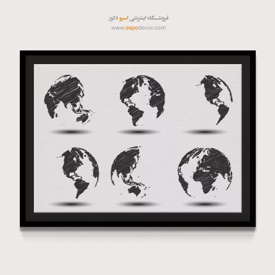 تابلو نقشه - مرزبان – تابلو نقشه جهان - اسپو دکور