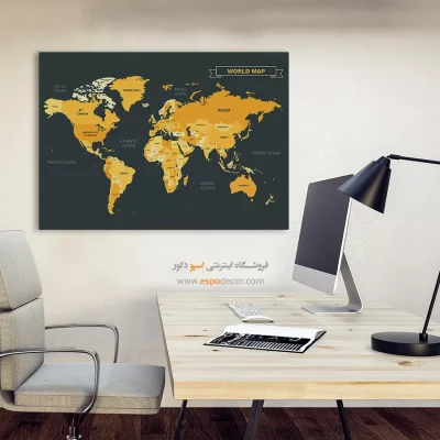 تابلو نقشه جهان چاپی