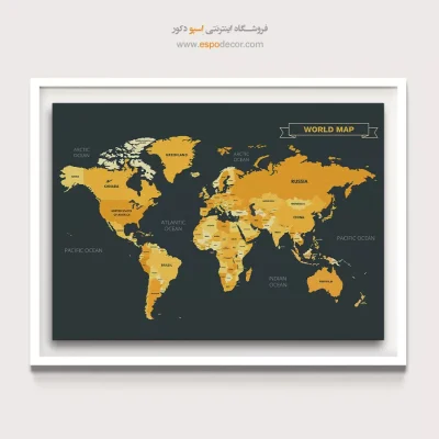 تابلو نقشه جهان چاپی