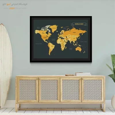تابلو نقشه جهان چاپی