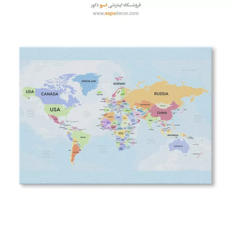 نقشه جهان برای اتاق نشیمن