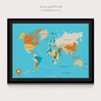 تابلو نقشه جهان برای رستوران - مسیر – تابلو نقشه جهان - اسپو دکور