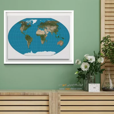 تابلو نقشه جهان برای کافه - بیکران – تابلو نقشه جهان - اسپو دکور