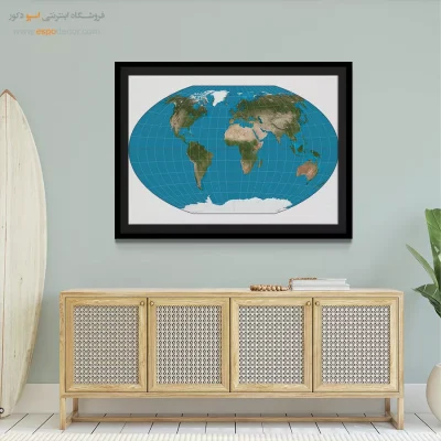 تابلو نقشه جهان برای کافه - بیکران – تابلو نقشه جهان - اسپو دکور