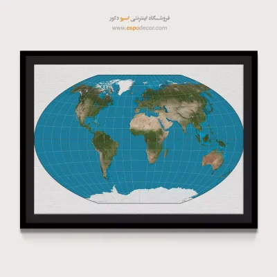 تابلو نقشه جهان برای کافه - بیکران – تابلو نقشه جهان - اسپو دکور