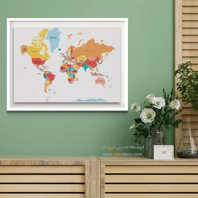 نقشه جهان برای عاشقان سفر - اقلیم – تابلو نقشه جهان - اسپو دکور