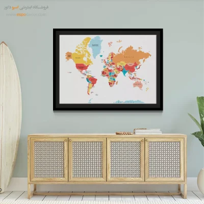 نقشه جهان برای عاشقان سفر - اقلیم – تابلو نقشه جهان - اسپو دکور