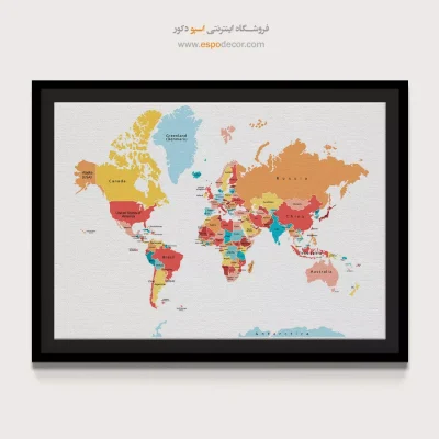 نقشه جهان برای عاشقان سفر - اقلیم – تابلو نقشه جهان - اسپو دکور