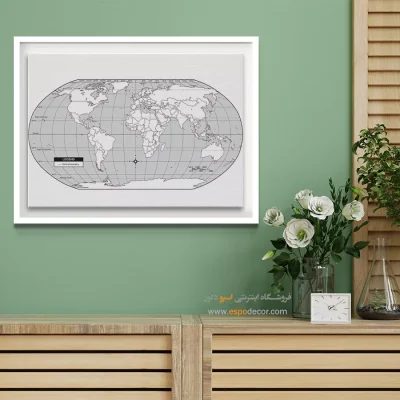 نقشه جهان برای هدیه - بلندا – تابلو نقشه جهان - اسپو دکور