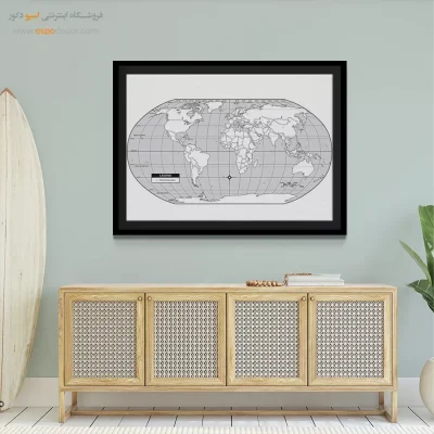 نقشه جهان برای هدیه - بلندا – تابلو نقشه جهان - اسپو دکور