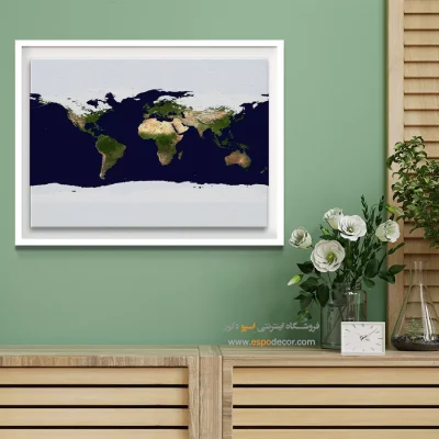 تابلو نقشه جهان سفارشی - راهی – تابلو نقشه جهان - اسپو دکور