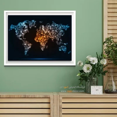 خرید تابلو نقشه برای هدیه تولد - سرگذشت – تابلو نقشه جهان - اسپو دکور