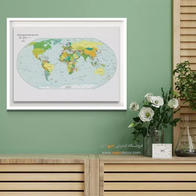 هدیه روز پدر با نقشه - زاویه – تابلو نقشه جهان - اسپو دکور