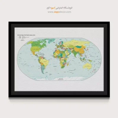 هدیه روز پدر با نقشه - زاویه – تابلو نقشه جهان - اسپو دکور
