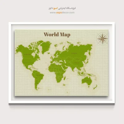نقطه – تابلو نقشه جهان - تابلو نقشه جهان برای مهاجرت - اسپو دکور