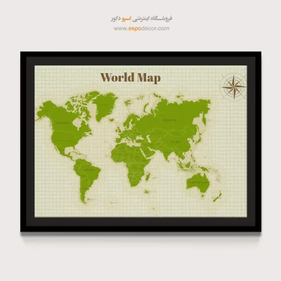 تابلو نقشه جهان برای مهاجرت - نقطه – تابلو نقشه جهان - اسپو دکور