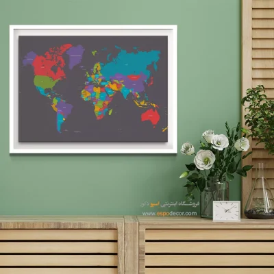 تابلو دیواری بزرگ - منظره – تابلو نقشه جهان - اسپو دکور