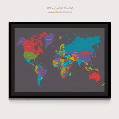 تابلو دیواری بزرگ - منظره – تابلو نقشه جهان - اسپو دکور