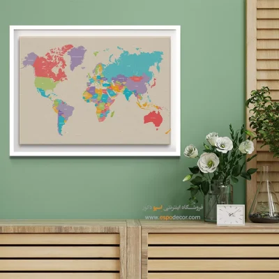 تابلو دیواری خاص - ناشناخته – تابلو نقشه جهان - اسپو دکور