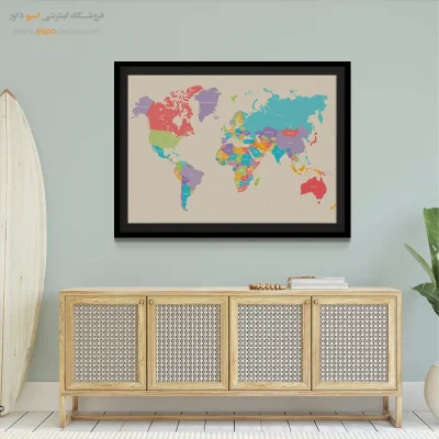 تابلو دیواری خاص - ناشناخته – تابلو نقشه جهان - اسپو دکور