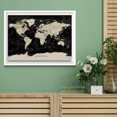 تابلو نقشه جهان خاص - فلات – تابلو نقشه جهان - اسپو دکور