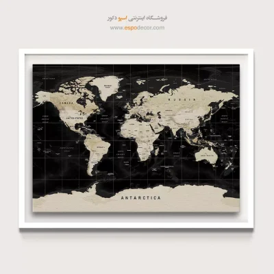 فلات – تابلو نقشه جهان - تابلو نقشه جهان خاص - اسپو دکور