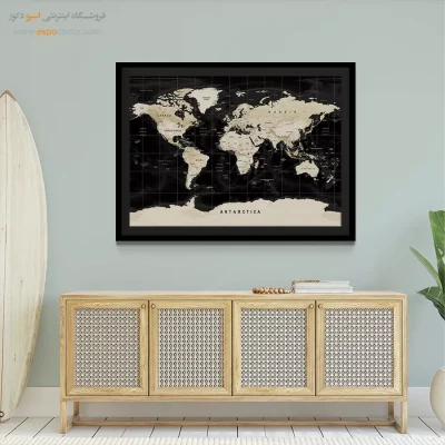 تابلو نقشه جهان خاص - فلات – تابلو نقشه جهان - اسپو دکور