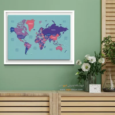 کادوی عاشقانه با نقشه - کرانه – تابلو نقشه جهان - اسپو دکور