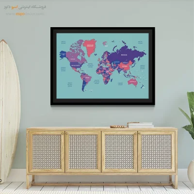 کادوی عاشقانه با نقشه - کرانه – تابلو نقشه جهان - اسپو دکور