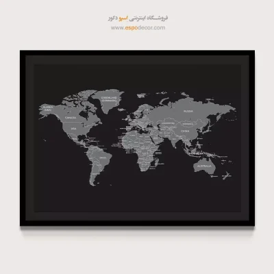 تابلو نقشه مدرن - دلتا – تابلو نقشه جهان - اسپو دکور