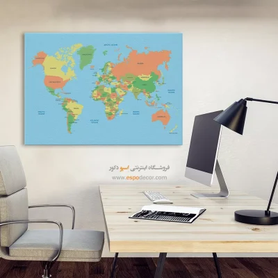 تابلو نقشه برای دانشجو - نسیم – تابلو نقشه جهان - اسپو دکور