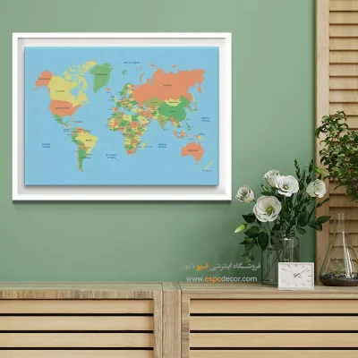 تابلو نقشه برای دانشجو - نسیم – تابلو نقشه جهان - اسپو دکور