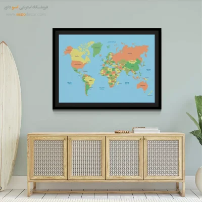 تابلو نقشه برای دانشجو - نسیم – تابلو نقشه جهان - اسپو دکور